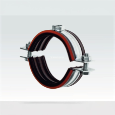 Хомут сантехнический крепежный трубный стальной оцинкованный с резиновой прокладкой 50х40 мм