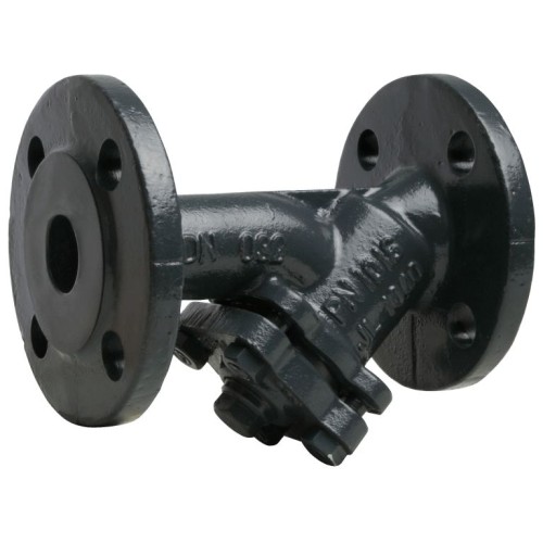 Фильтр сетчатый Y-образный чугунный фланцевый Ду-100 Ру-16 (Т<200°С) со сливной пробкой Ридан ФСФ в Новосибирске