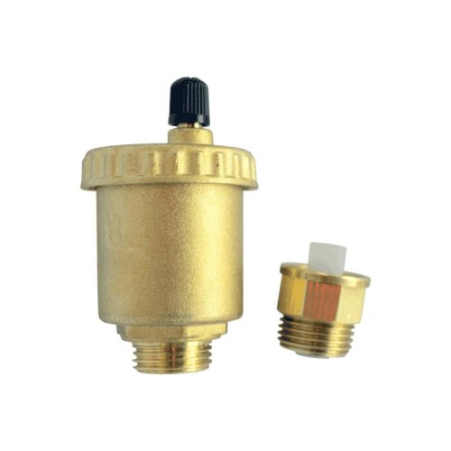 Воздухоотводчик автоматический латунный Ду-15 (1/2") Ру-10 НР (НАР) прямой с запорным клапаном Icma 707 в Новосибирске