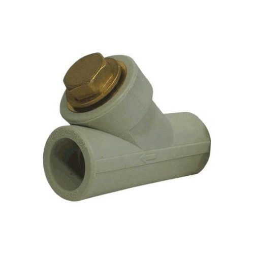 Фильтр PP-R сетчатый серый Дн 40 45гр внутренняя пайка VALFEX в Новосибирске