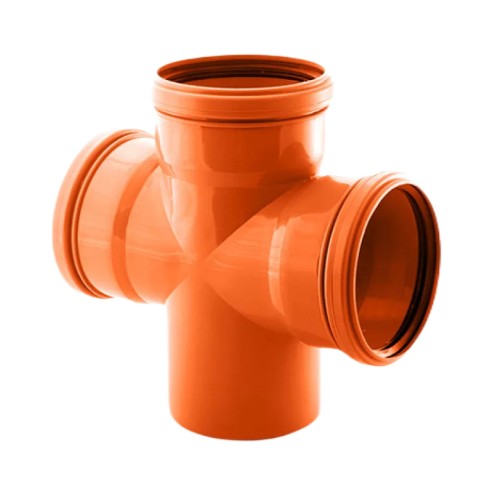 Крестовина PP-B одноплоскостная коричневая Дн 110-110-110 87гр б/нап в/к VALFEX в Новосибирске