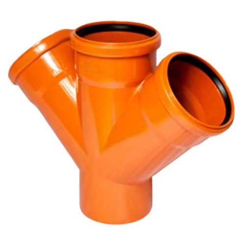 Крестовина канализационная PP-B коричневая Дн 110-110-110 45гр б/нап в/к VALFEX в Новосибирске