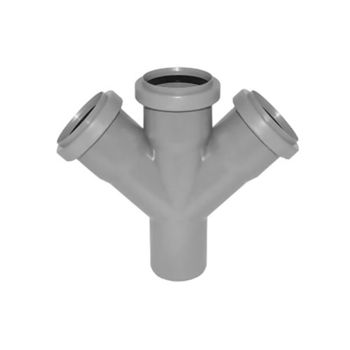 Крестовина PP-M одноплоскостная бесшумная белая Дн 110-110-110 45гр б/нап в/к RTP (РосТурПласт) в Новосибирске