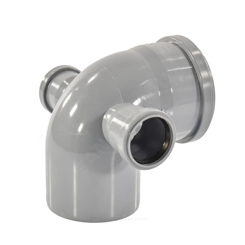 Отвод канализационный PP-H Дн 110-50-50 45гр с выходом левый и правый серый б/нап в/к RTP (РосТурПласт) в Новосибирске