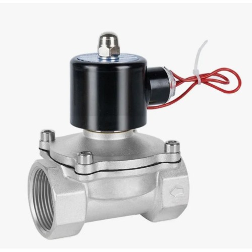 Клапан электромагнитный нержавеющий закрытый обратного действия с внутренней резьбой 1,6 МПа 50х162 мм 2" в Новосибирске