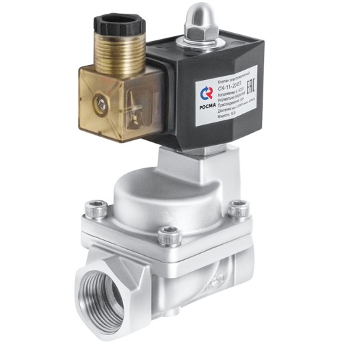 Клапан электромагнитный нержавеющий открытый прямого действия с внутренней резьбой 1,0 МПа 50х168 мм 2" в Новосибирске