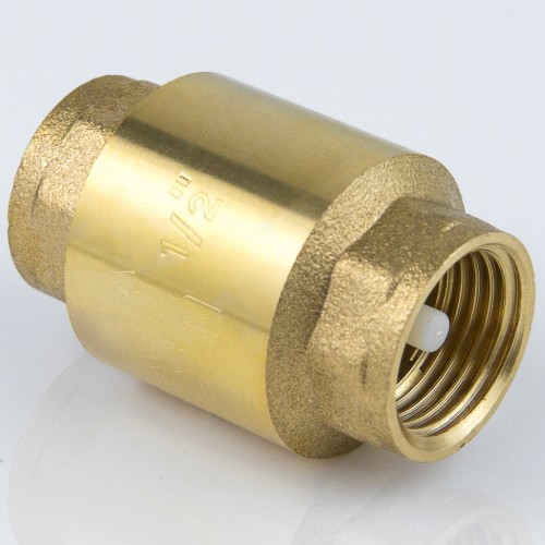 Клапан обратный латунный осевой пружинный с внутренней резьбой 1,6 МПа 20х49 мм в Новосибирске