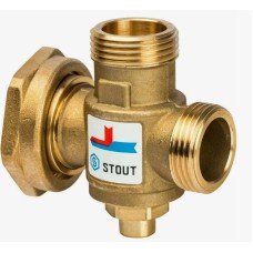 Клапан смесительный латунный термостатический с наружной резьбой для систем ГВС 1,0 МПа SVM-0125 STOUT 25 мм 1"