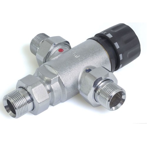 Клапан смесительный латунный термостатический с наружной резьбой-американкой 1,0 МПа TermoFar FAR 15 мм 1/2" в Новосибирске