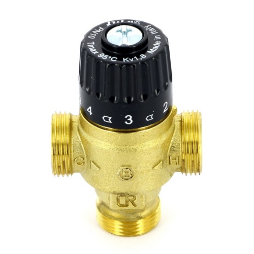 Клапан смесительный латунный термостатический трехходовой с наружной резьбой 0,5 МПа 353G Uni-Fitt 20 мм 3/4" в Новосибирске