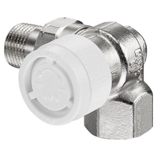 Клапан термостатический трехосевой правый Ду-15 (1/2") Ру-10 ВР-НР (ВН-НАР) серия AV9 Oventrop в Новосибирске