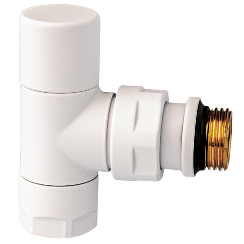 Клапан термостатический угловой Ду-15 (1/2") Ру-10 ВР-НР (ВН-НАР) белый серия E Oventrop в Новосибирске