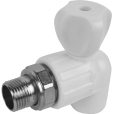 Клапан запорный угловой PP-R наружная резьба 2,5 МПа RTP (РосТурПласт) 20 мм 1/2" ГОСТ 32415-2013
