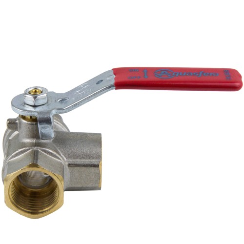 Кран запорный латунный трехходовой стандартнопроходной с ручкой-рычагом ВР (ВН) Ру 25 Ideal 128 Itap 15 мм 1/2" в Новосибирске