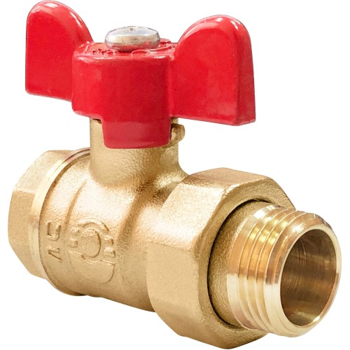 Кран запорный латунный полнопроходной с ручкой-бабочкой ВР-НР Ру 40 Стандарт 231 ГАЛЛОП 20 мм 3/4" в Новосибирске