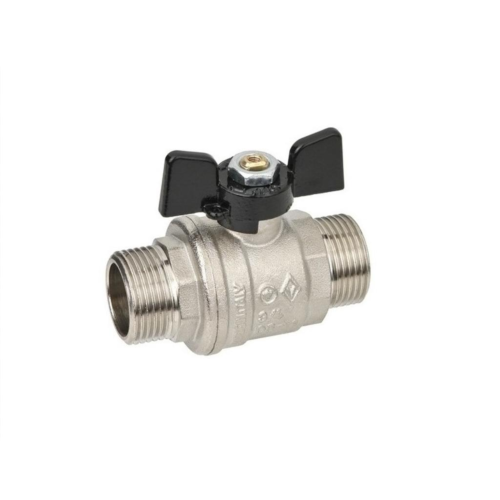 Кран запорный латунный полнопроходной с ручкой-бабочкой НР Ру 64 Bugatti 327 Bugatti 15 мм 1/2" в Новосибирске