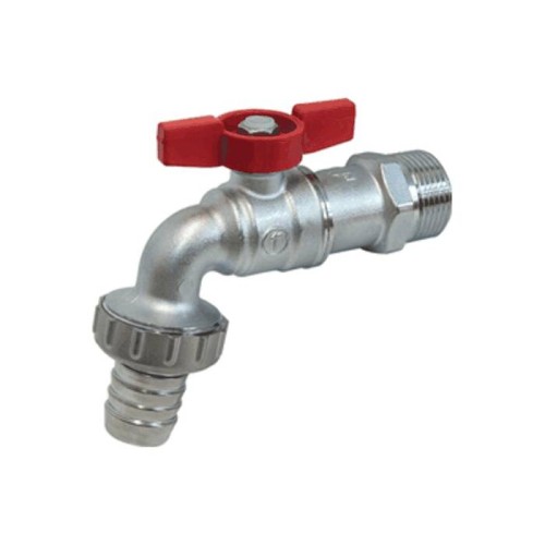 Кран водоразборный латунный стандартнопроходной с ручкой-бабочкой НР-штуцер Ру 10,5 R620 Giacomini 15х82 мм 1/2" в Новосибирске