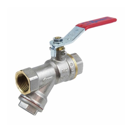 Кран запорный латунный с фильтром полнопроходной с ручкой-рычагом ВР (ВН) Ру 25 BV.631 MVI 15 мм 1/2" в Новосибирске