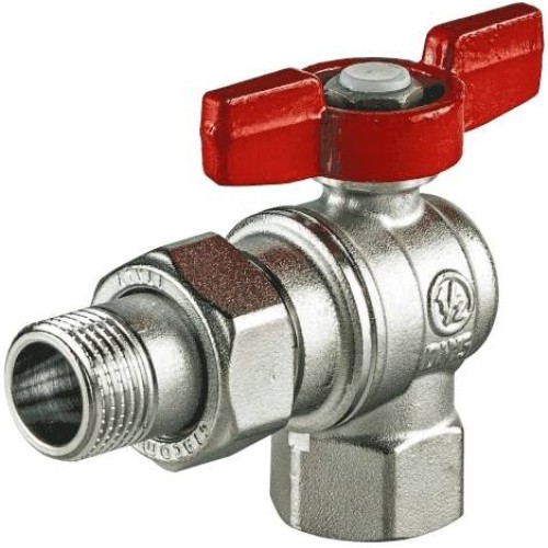 Кран шаровый латунный угловой полнопроходной с ручкой-бабочкой ВР-американка Ру 16 R789 Giacomini 15х79 мм 1/2" в Новосибирске