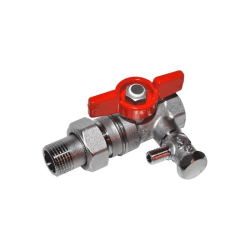 Кран шаровый латунный со спускником стандартнопроходной с ручкой-бабочкой ВР-американка Ру 42 R259DS Giacomini 15х91 мм 1/2" в Новосибирске