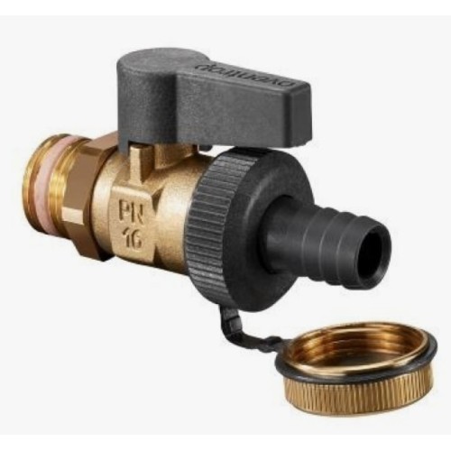 Кран запорный латунный полнопроходной с ручкой-рычагом НР-штуцер Ру 16 Optiflex KFE Oventrop 15 мм 1/2" в Новосибирске