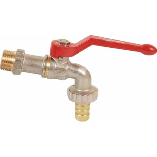 Кран латунный со спускником стандартнопроходной с ручкой-рычагом НР Ру 10 BVR-CR Ридан 15 мм 1/2" в Новосибирске