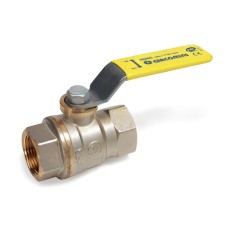 Кран запорный латунный полнопроходной с ручкой-рычагом ВР (ВН) Ру 5 R950 Giacomini 15 мм 1/2"