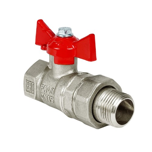 Кран запорный латунный стандартнопроходной с ручкой-бабочкой ВР-НР Ру 40 RTP (РосТурПласт) 20 мм 3/4" в Новосибирске