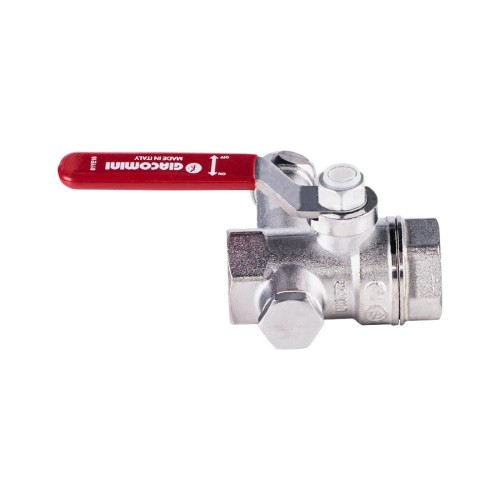 Кран шаровый латунный со спускником стандартнопроходной с ручкой-рычагом ВР (ВН) Ру 42 R250DS Giacomini 15х59 мм 1/2" в Новосибирске