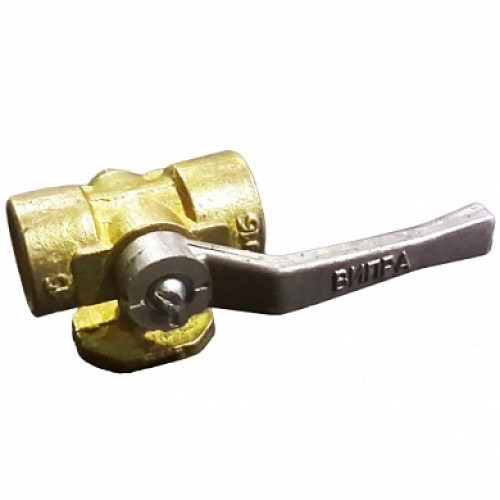 Кран латунный трехходовой стандартнопроходной для манометра с фланцем и ручкой ВР-НР Ру 16 Icma 15 мм 1/2" в Новосибирске