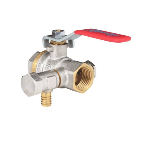 Кран запорный латунный со спускником полнопроходной с ручкой-рычагом ВР (ВН) Ру 25 Ideal 115 Itap 15 мм 1/2" в Новосибирске