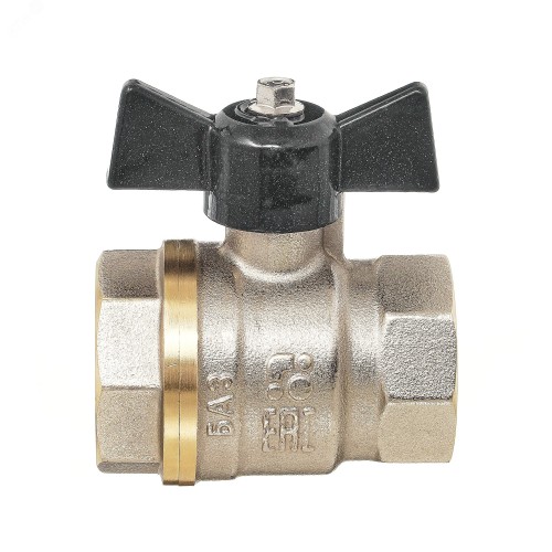 Кран запорный латунный стандартнопроходной с ручкой-бабочкой ВР (ВН) Ру 40 Bugatti 602 Bugatti 15 мм 1/2" в Новосибирске