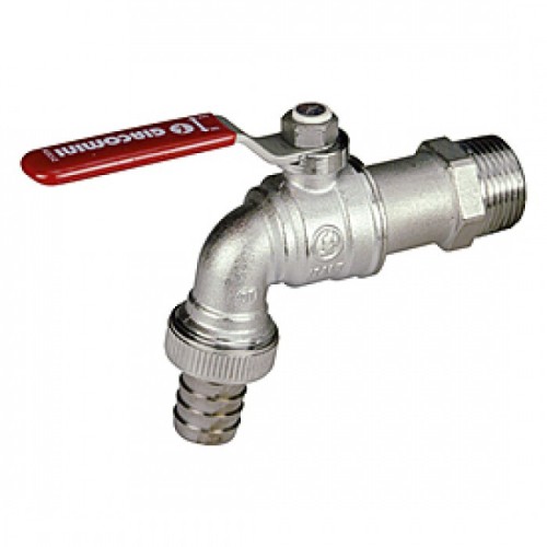 Кран водоразборный латунный стандартнопроходной с ручкой-рычагом НР-штуцер Ру 10,5 R621 Giacomini 15х82 мм 1/2" в Новосибирске