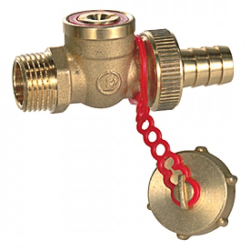 Кран шаровый латунный сливной стандартнопроходной со штуцером НР Ру 10 R608 Giacomini 15х78 мм 1/2" в Новосибирске