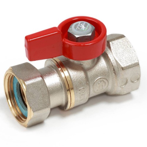 Кран запорный латунный стандартнопроходной с ручкой-флажком ВР-накидная гайка Ру 16 R251 Giacomini 15х68 мм 1/2" в Новосибирске