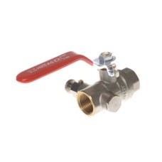 Кран латунный со спускником полнопроходной с ручкой-рычагом ВР (ВН) Ру 40 BVR-DR Ридан 15 мм 1/2"