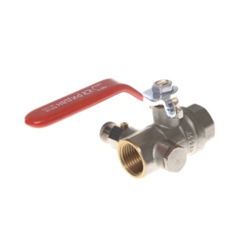 Кран латунный со спускником полнопроходной с ручкой-рычагом ВР (ВН) Ру 40 BVR-DR Ридан 15 мм 1/2" в Новосибирске