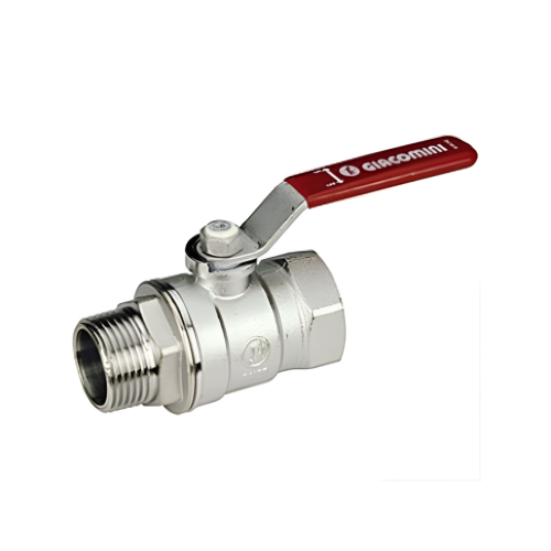 Кран запорный латунный стандартнопроходной с ручкой-рычагом ВР-НР Ру 42 R254DL Giacomini 10х55 мм 3/8" в Новосибирске