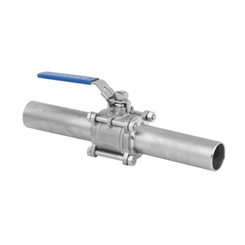 Кран запорный трехсоставной нержавеющий под приварку полнопроходной ручка-рычаг Ру 63 Benarmo 40 мм в Новосибирске