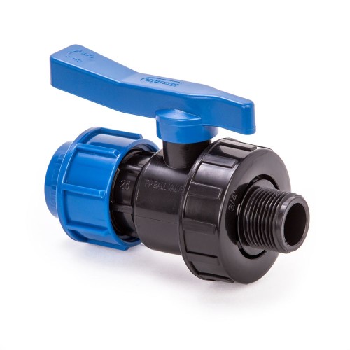 Компрессионный кран ПНД Дн 20-1/2" Ру-10 НР (НАР) RTP (РосТурПласт) в Новосибирске