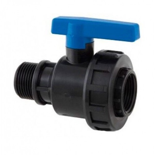 Компрессионный кран ПНД Дн 3/4"-3/4" ВР-НР (ВН-НАР) Ру-10 RTP (РосТурПласт) в Новосибирске