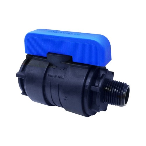 Компрессионный кран ПНД Ду 36 (1 1/4"-1 1/2") ВР-НР (ВН-НАР) Ру-16 VALFEX в Новосибирске