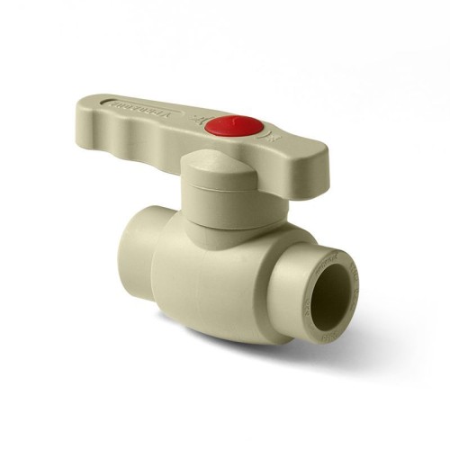 Кран полипропиленовый PP-R запорный прямой стандартнопроходной с внутренней пайкой серый ручка-рычаг Ру 10 Wavin Ekoplastik 25 мм ГОСТ 32415-2013 в Новосибирске