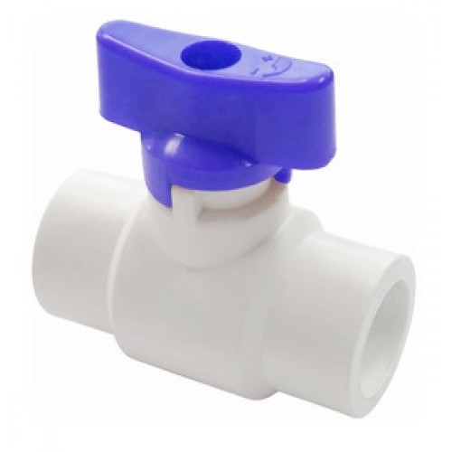 Кран полипропиленовый PP-R запорный прямой стандартнопроходной с внутренней пайкой синий ручка-бабочка Ру 25 RTP (РосТурПласт) 20 мм ГОСТ 32415-2013 в Новосибирске