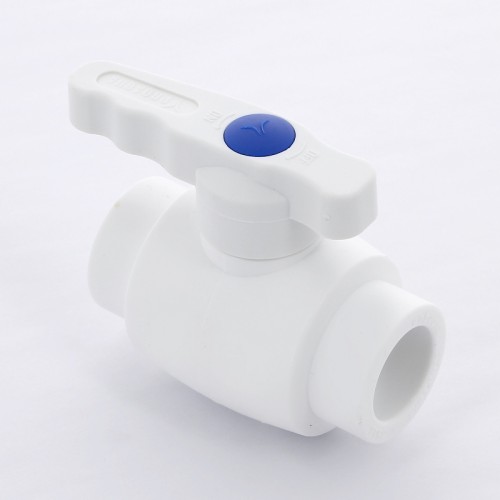 Кран полипропиленовый PP-R запорный прямой стандартнопроходной с внутренней пайкой белый ручка-рычаг Ру 25 VALFEX 32 мм ГОСТ 32415-2013 в Новосибирске