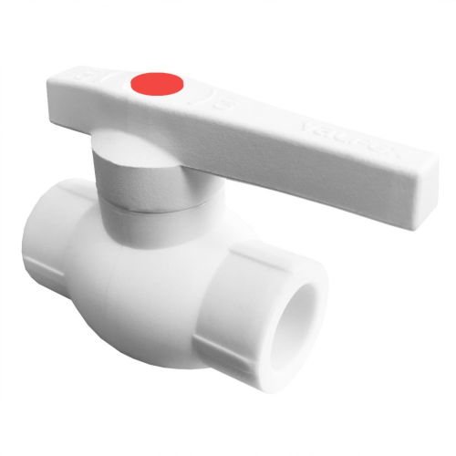Кран полипропиленовый PP-R запорный прямой стандартнопроходной с внутренней пайкой белый ручка-рычаг Ру 25 OPTIMA VALFEX 25 мм ГОСТ 32415-2013 в Новосибирске