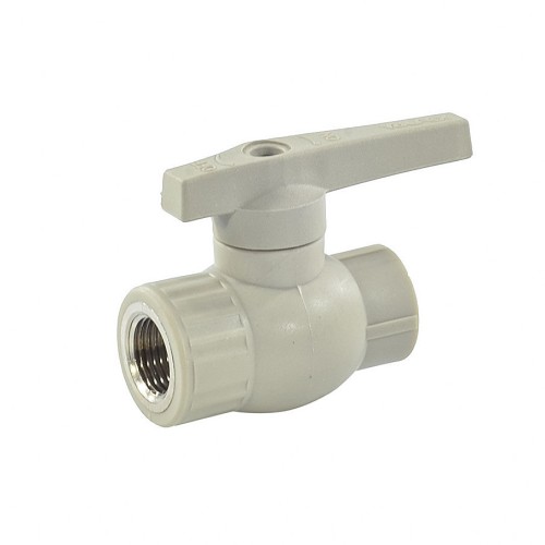 Кран полипропиленовый PP-R запорный прямой стандартнопроходной ВР (ВН) серый ручка-рычаг Ру 25 VALFEX 32 мм 1" ГОСТ 32415-2013 в Новосибирске