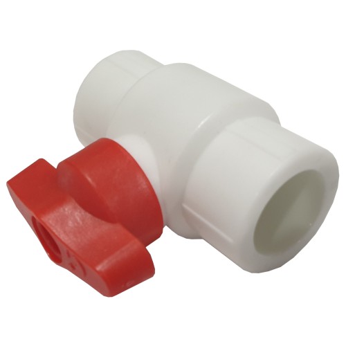 Кран полипропиленовый PP-R запорный прямой стандартнопроходной с внутренней пайкой ручка-бабочка Ру 25 RTP (РосТурПласт) 20 мм ГОСТ 32415-2013 в Новосибирске