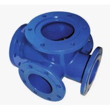 Крест с пожарной подставкой фланцевый ППКФ Ду 600-600 ВЧШГ с ЦПП цинк+AL ГОСТ ISO 2531-2012