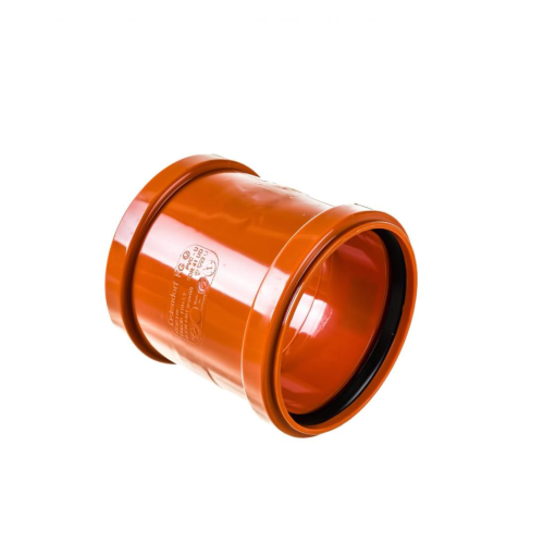 Муфта НПВХ (ПВХ) двухраструбная Дн 160 коричневая безнапорная соединительная в/к Ostendorf KGMM в Новосибирске